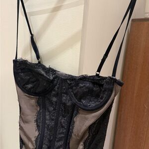 Urban Outfitters Black Lace Chemise